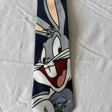BUGS BUNNY Tie Looney Tunes Tie USPS Stamps Collection Made in USA - EUC