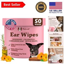 Soothing Dog Ear Wipes - 50 Ct Infused with Calendula  Witch Hazel for Hygiene