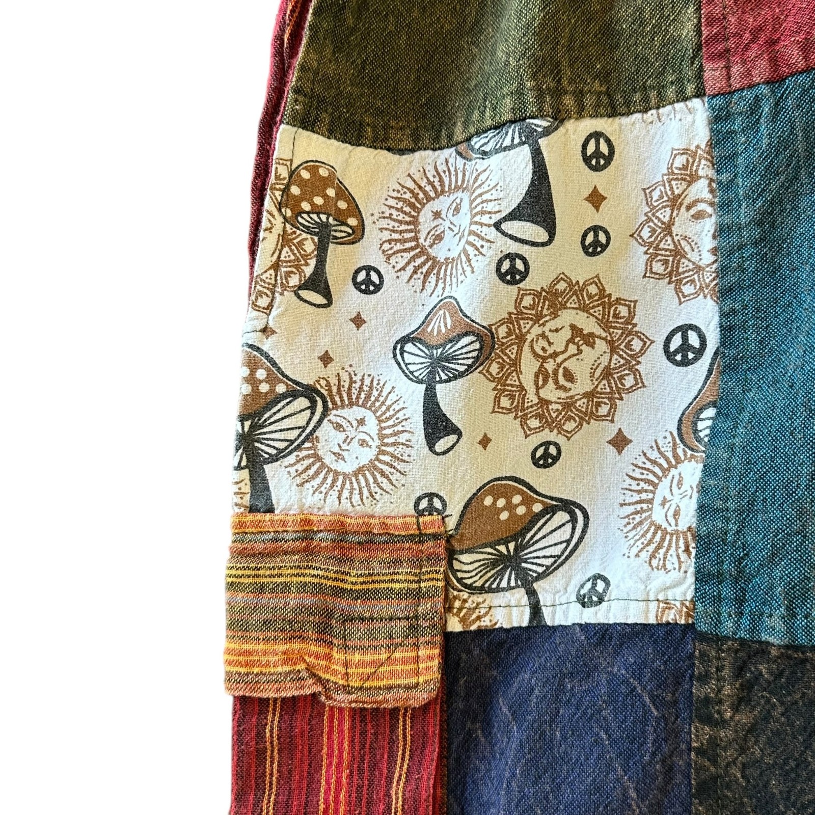 Rising International Boho Patchwork Cargo Jogger … - image 6