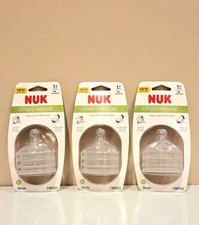 Nuk Simply Natural Nipple 2 Pack 1 M Med Flow BPA Free Anti Colic Multi Hole X 3