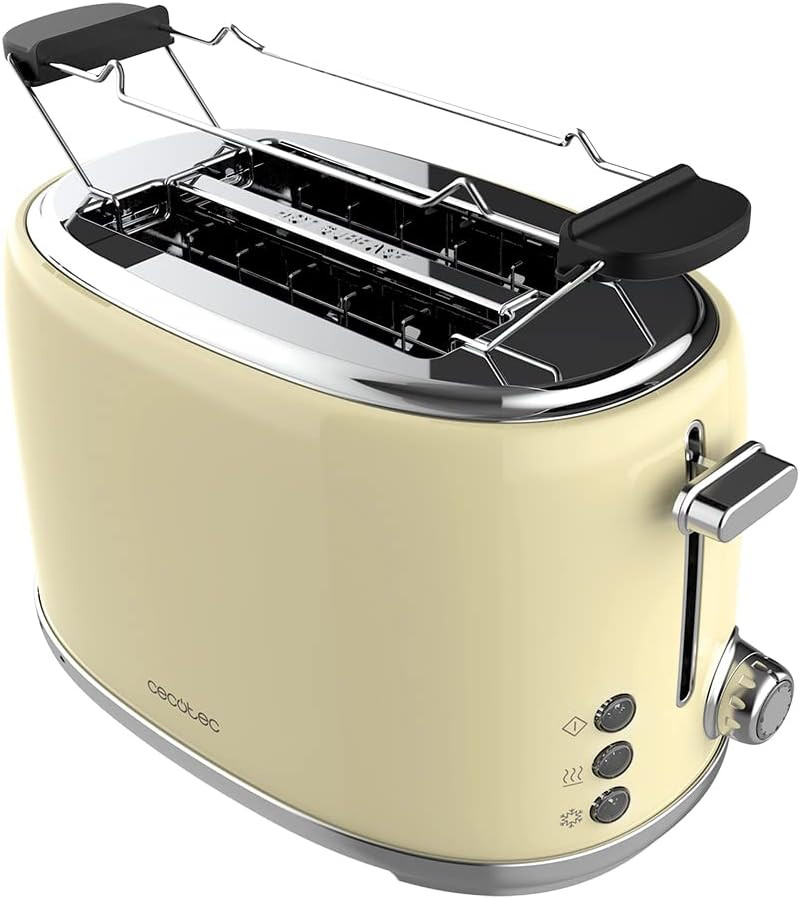 Tostapane 2 Fette Toast&Taste 1000 Retro Double Beige. 980 W, 2 Fessure Larghe D