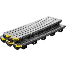 Uimoso 5 Pack Drainage Trench Driveway Channel Drain Kit Metal Grate 5.8" x 3.1"