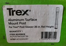 Trex Aluminum Surface Mount Post for 36 in. Rail Height ALPOSTMOUNT36 for deck