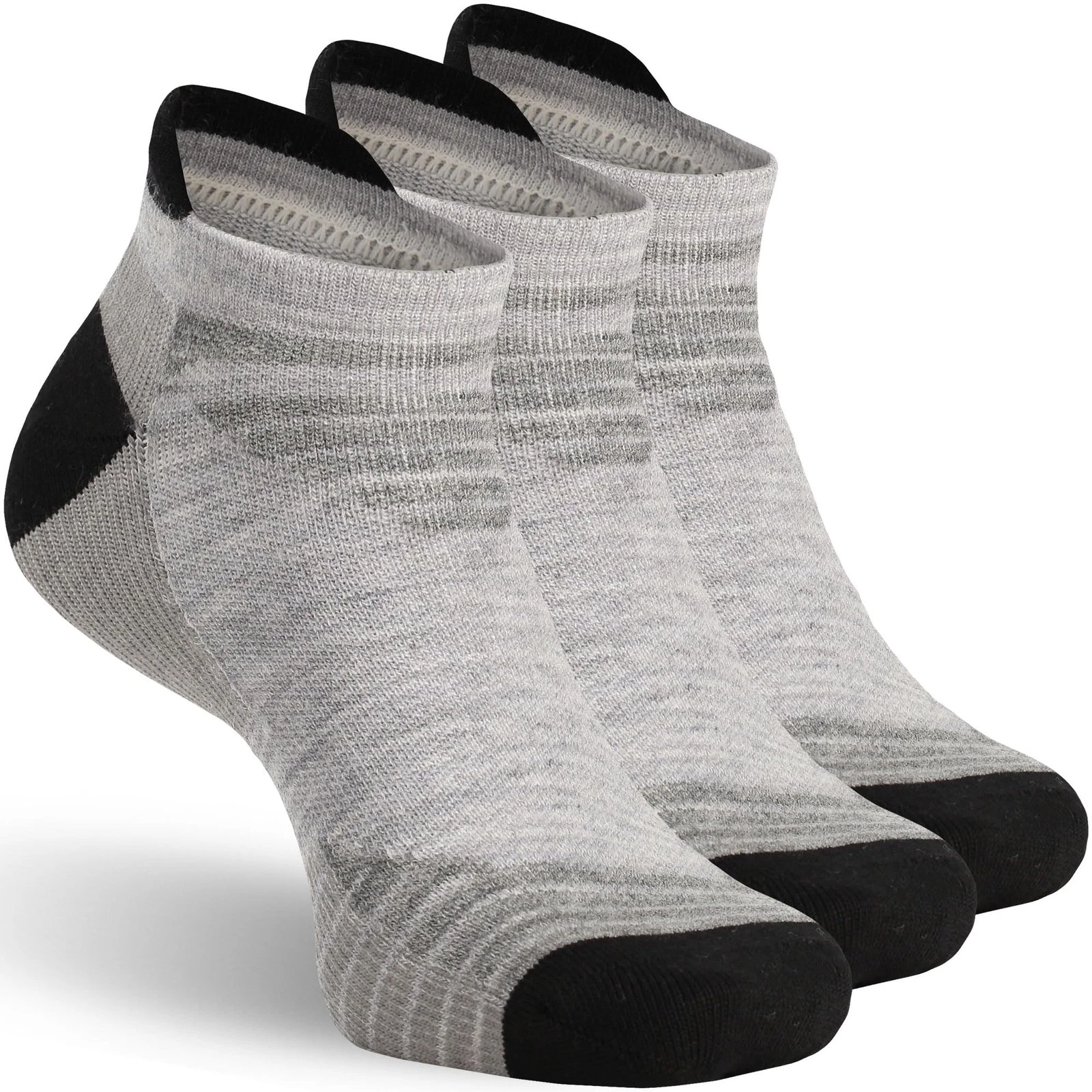 90% Merino Wool Ankle Socks (3 Pairs) - Reinforced Heel & Toe Soft Breathable...