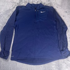 NIKE Dri-FIT Element 1/2 Half Zip Running Pullover Top Men's L Large Blue