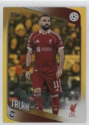 2025-26 Topps UEFA Club Competitions Gold Foil /50 Mohamed Salah #136 0rd2