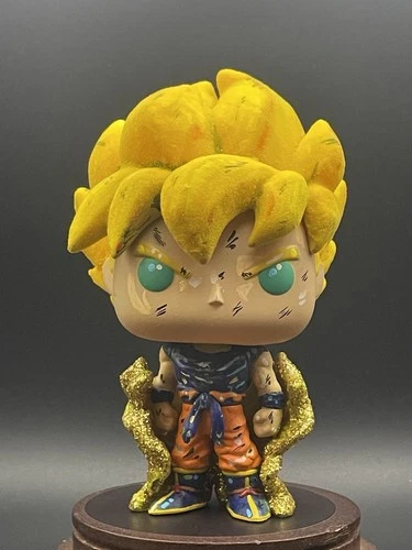 Custom Funko Pop!: Dragon Ball Z – Super Saiyan Goku Flocked Diamond Blacklight