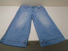 J. Jill Wide Leg Hi-Rise Full Leg Cropped Style Denim Blue Jeans Size 16P