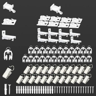 Curtain Track Accessories for Curtain Track Ceiling Wall Mount 10Ft, White Cu...