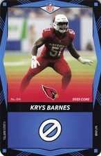 Krys Barnes 2025 UNO Elite Core Edition - Blue #014 Arizona Cardinals