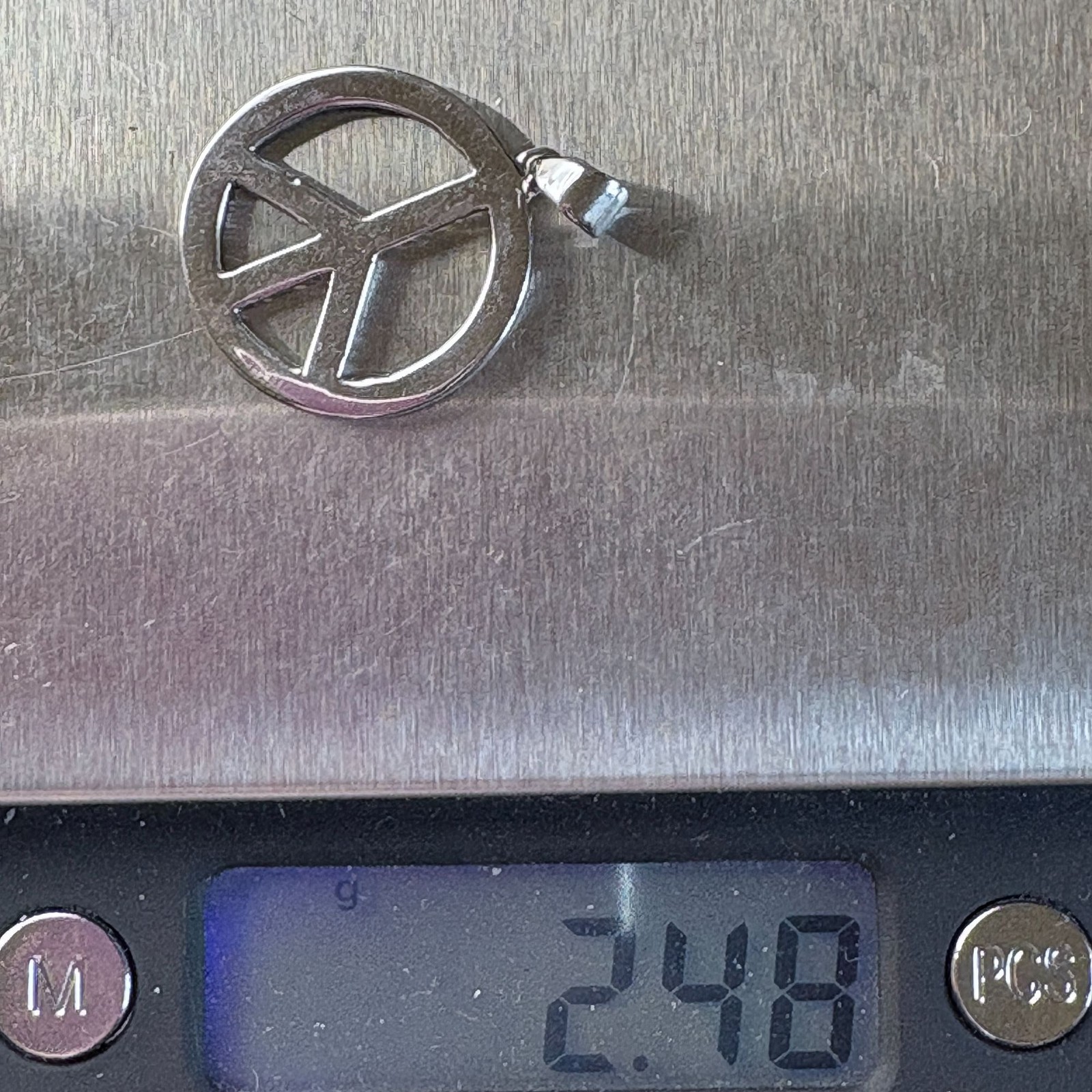 VTG Solid Sterling Silver 925 Reversible Peace Si… - image 9