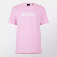 Image of HUGO BOSS Mens Pink Short Sleeve Regular Fit T-Shirt Size Small BNWT C1908
