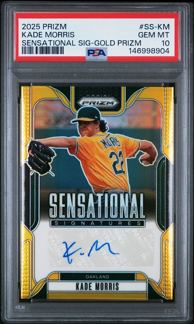 2025 Panini Prizm Sensational Signatures Gold Prizm Kade Morris 2/10 PSA 10