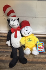 Dr Seuss Plush Lot Aurora Cat in the Hat 19"  Sam I Am 12.5" NWT Stuffed Toys
