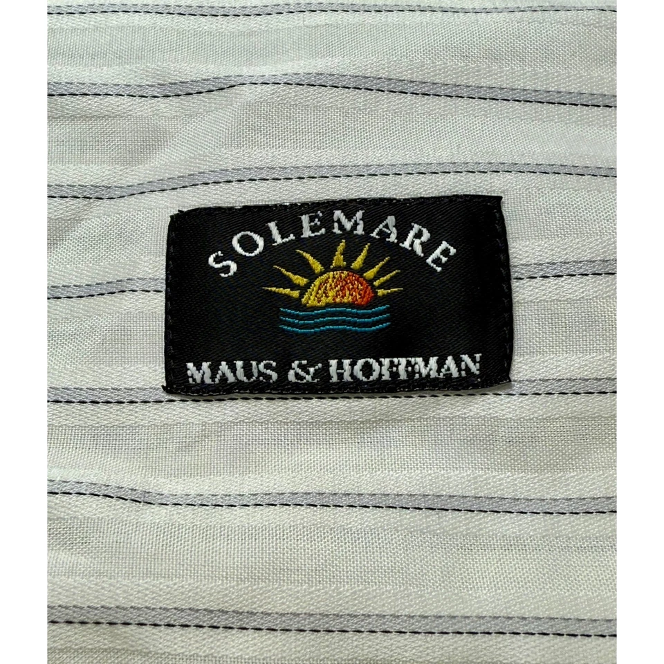Solemare Maus & Hoffman Swiss 2-Ply Cotton Striped Dress Shirt Mens 17 1/2/44 - Image 4 of 4
