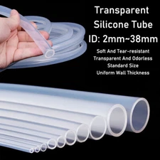 Food Grade Silicone Tube ID 2mm~38mm Hose Clear Soft Rubber High Temp Resistance
