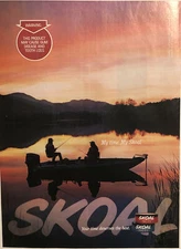 1994 Skoal Smokeless Chewing Tobacco PRINT AD Men Fishing Boat Sunset VTG 1990s