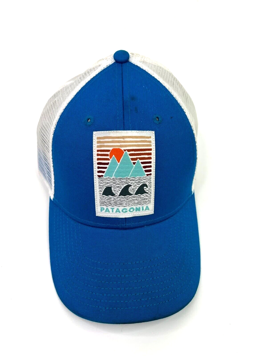 Patagonia | Trucker Hat Blue Printed Adjustable One Size Patagonia Hat Cap Snap Back Blue Spell Out Trucker Mesh  main image 4