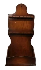 Vtg 20" Wood Spoon Rack Holder  Manchester Wood Vermont by Louis Thompson W Bin