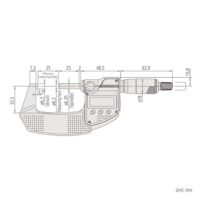 Mitutoyo MDC-50PX 293-341-30 1/2 inch Digital Micrometer 25 Mitutoyo MDC-50PX 293-341-30 1/2 inch Digital Micrometer 25