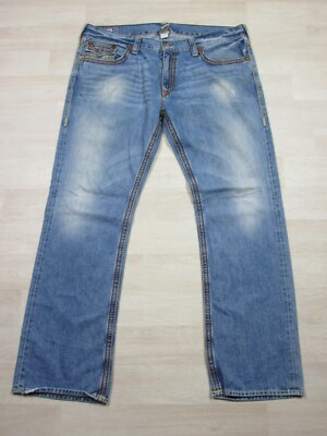 True Religion Men's Designer Jeans - Ricky Big QT USA Straight 43x34 Flap