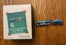 HALLMARK KEEPSAKE STEAM LOCOMOTIVE AND TENDER LIONEL BLUE COMET MINIATURE ORNAME