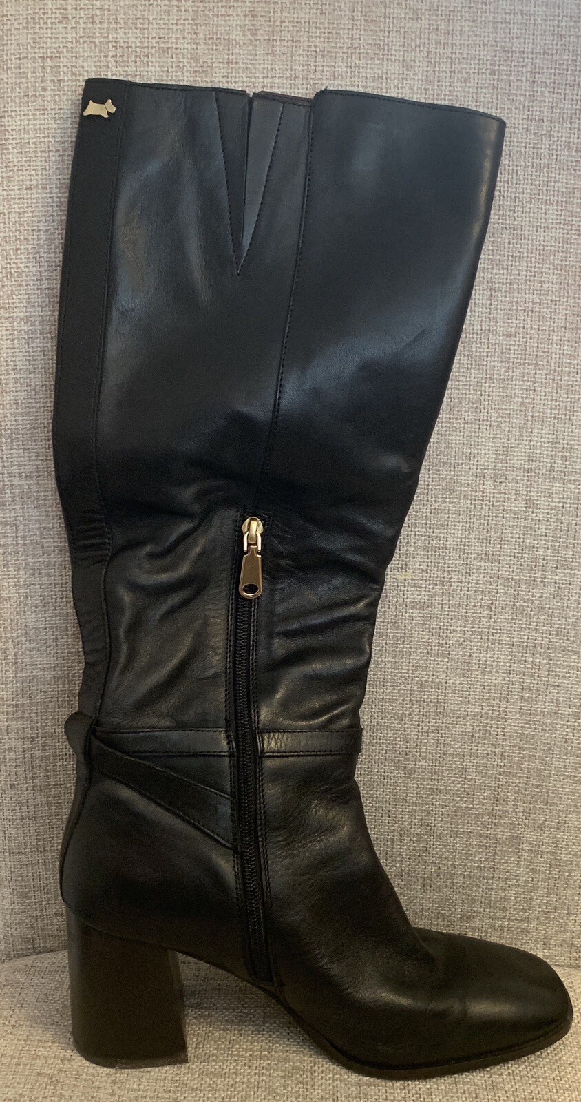 RADLEY BRUTON Ladies Soft Leather Knee High Zip Block Heel Boots Uk