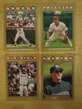 2008 Topps Baseball Gold Border Serial Numbered /2008 Lot of 4