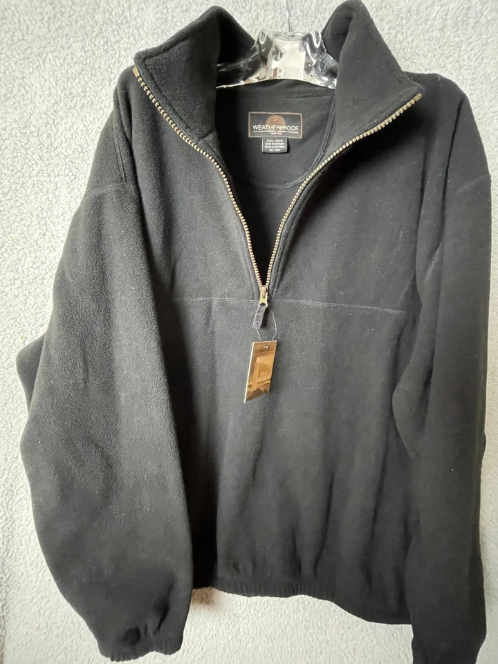 Sudadera Pullover Impermeable Para Hombre XXL Negra Cremallera Cuarto Polar Foto 3 de 4