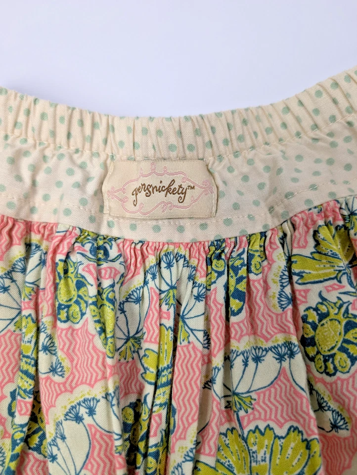 Persnickety Niñas Multi-patrón Clásico Boho Cintura Elástica Acampanada Falda Talla 5Y Foto 4 de 4