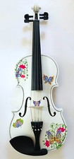 Butterfly White 4/4 Violin Outfit, crystal fine tuners