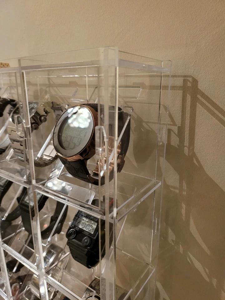 12 Reloj Colección Joyería Marco de Exhibición Estuche Soporte Gabinete de Pared con CUBIERTA Foto 4 de 4