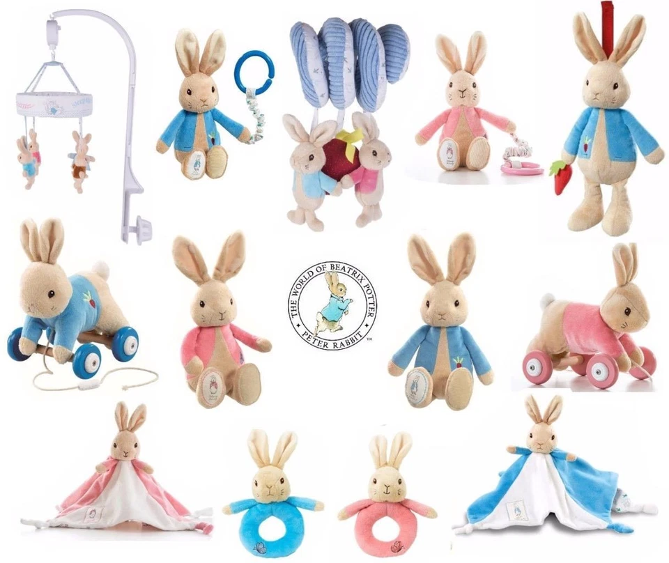 Peter Rabbit / Flopsy: Rattle Spiral 1st Soft Toy Comforter Pull Along Mobile