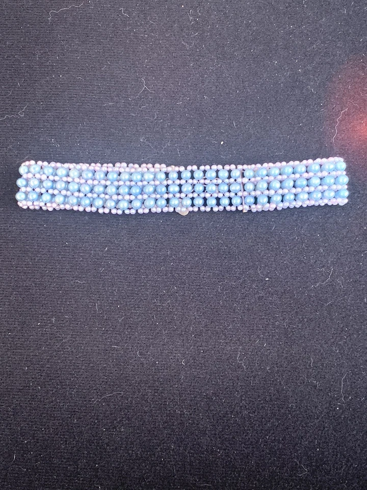 Collar Gargantilla Miguel Ases Azul Lavanda Perlas Agua Dulce Plata de Ley H4 Foto 2 de 4