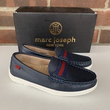 Marc Joseph New York Navy Leather Slip On Flats Loafers Little Girls US 11.5 M