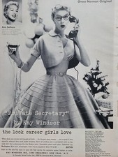 1954 Womens Kay Windsor Grace Norman career dress Ann Sothern secretary ad