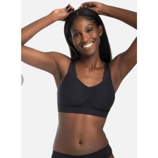 Underoutfit Adjustable Comfort Bra w/Lace Straps 445 Black, size 3XL
