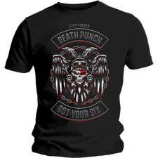 Five Finger Death Punch 'Biker Badge' Black T shirt - NEW