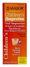 Major Childrens Ibuprofen Liquid Oral Suspension 100mg/5 mL BerryFlavor 4oz 5-26