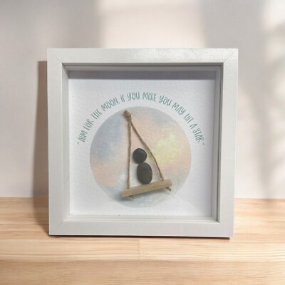 ''Aim For The Moon'' Kiesel Kunst Handarbeit Bild (S-44)