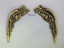 #3442 ANTIQUED GOLD LEFT/RIGHT ANGEL WINGS - 2 Pc (1 Pair)