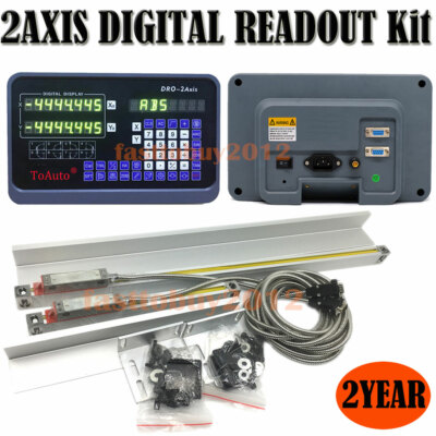 DRO 2 Axis Digital Readout 12''&36'' 2pc Glass Linear Scale Kit for CNC Mill Lathe
