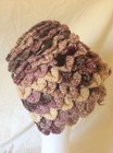Ob.D. Handmade, Hand Crocheted, Purple Dragon Scale scarf w/saber tooth fastener — photo 2