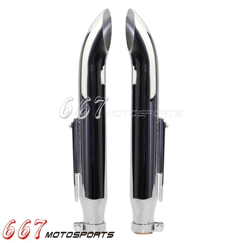 Par de tubos de escape para Suzuki VL 125 800 1500 Intruder Café Racer Bobber Chopper Foto 2 de 4
