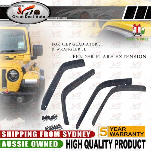 For Jeep Wrangler JL 2018+ Low Fender Front&Rear Flares Extensions Mudguard Set