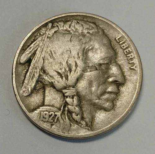 Lamination 1927-S Buffalo Nickel Very Fine+ / Extra Fine Condition