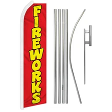 Fireworks Swooper Flutter Feather Advertising Flag Pole Kit Fireworks Sold Here