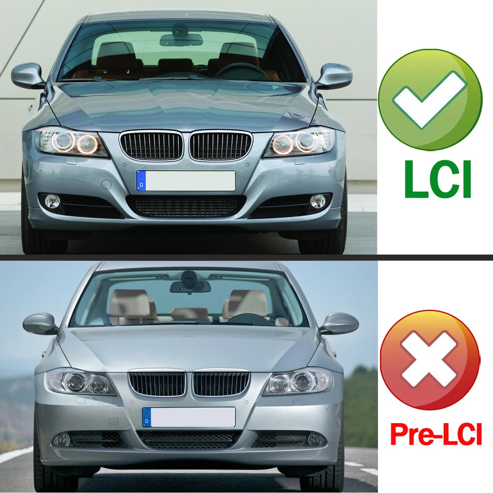 Gloss Black M-Color Front Kidney Grille For 2009-2011 BMW E90 E91 4DR LCI 328i Foto 4 de 4