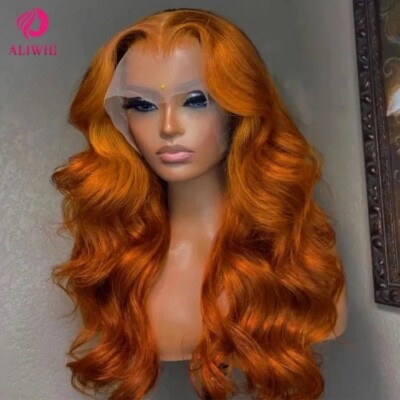 30 Inch Ginger Orange Body Wave Lace Frontal Wig HD 13x4 Lace Front Wig Glueless
