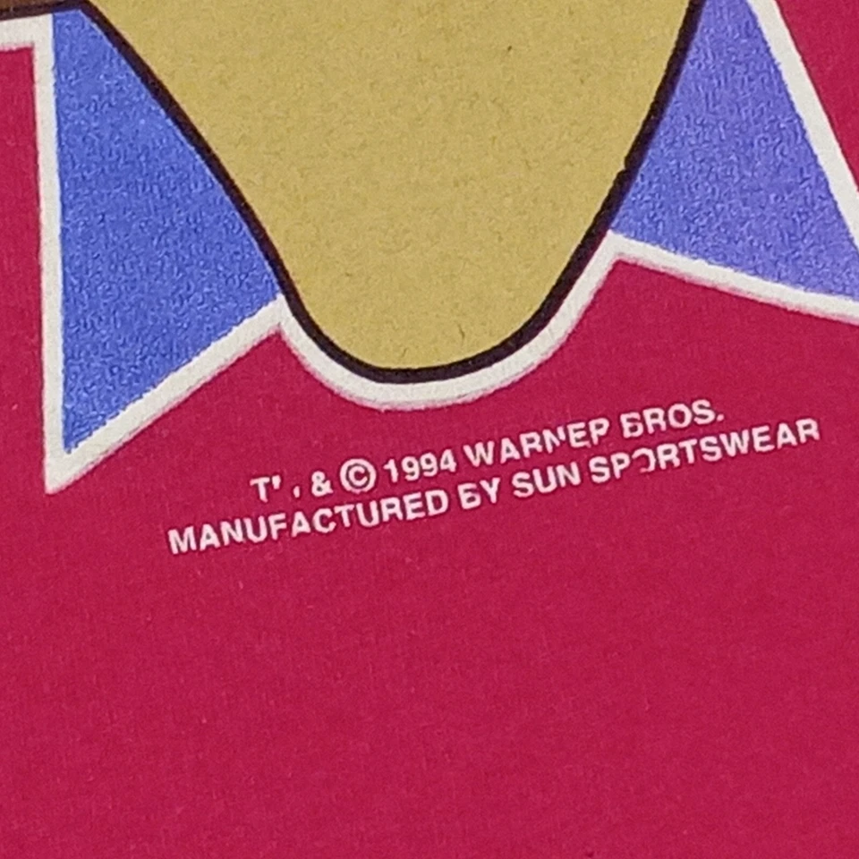 Women Plus 22W (XL) Vintage 90s 1994 LOONEY TUNES Cotton T-Shirt Sun - Imagem 4 de 4